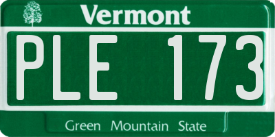 VT license plate PLE173