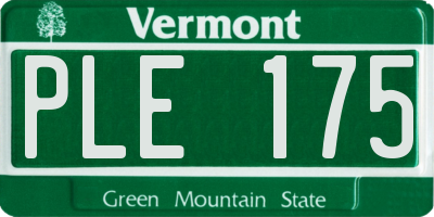 VT license plate PLE175
