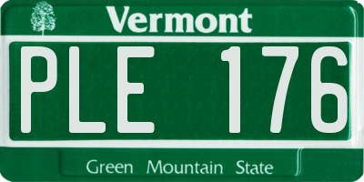 VT license plate PLE176
