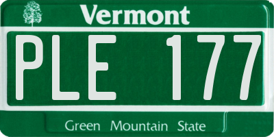VT license plate PLE177