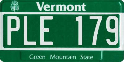 VT license plate PLE179