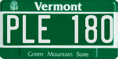 VT license plate PLE180