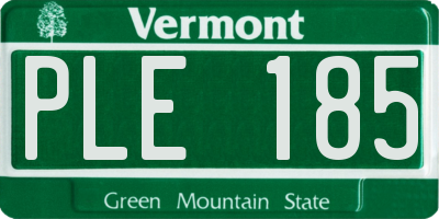 VT license plate PLE185