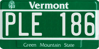 VT license plate PLE186