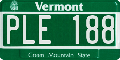 VT license plate PLE188