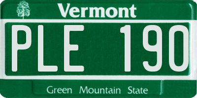 VT license plate PLE190