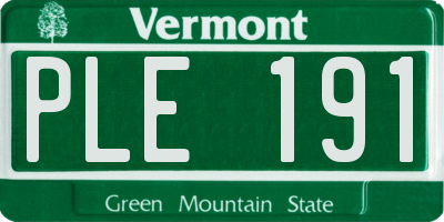 VT license plate PLE191