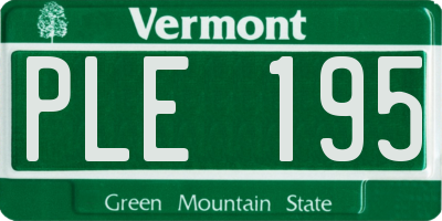 VT license plate PLE195