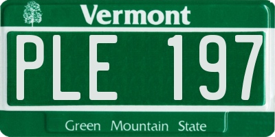 VT license plate PLE197