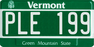 VT license plate PLE199