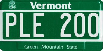 VT license plate PLE200