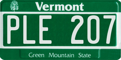 VT license plate PLE207