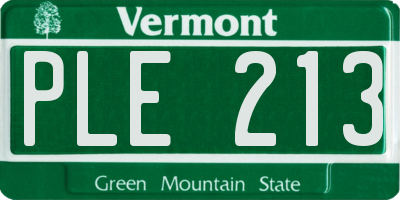 VT license plate PLE213