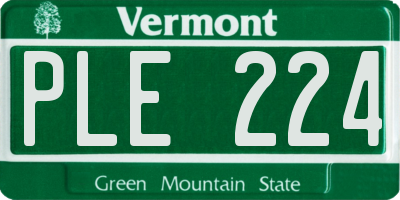 VT license plate PLE224