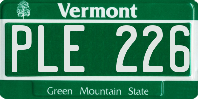 VT license plate PLE226