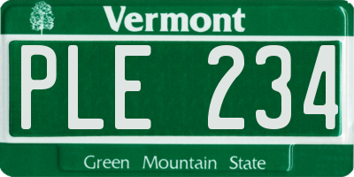 VT license plate PLE234