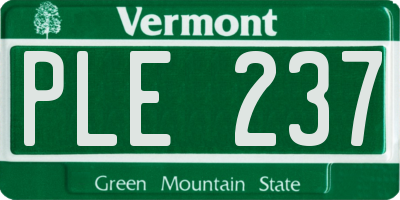 VT license plate PLE237