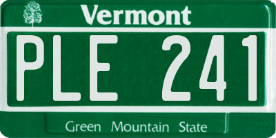 VT license plate PLE241