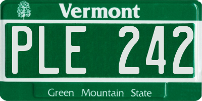 VT license plate PLE242