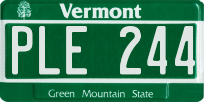 VT license plate PLE244