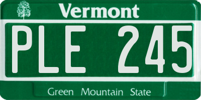 VT license plate PLE245