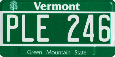 VT license plate PLE246