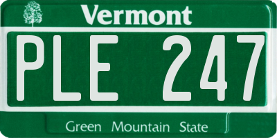 VT license plate PLE247