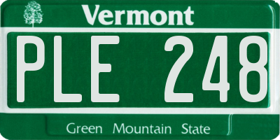 VT license plate PLE248