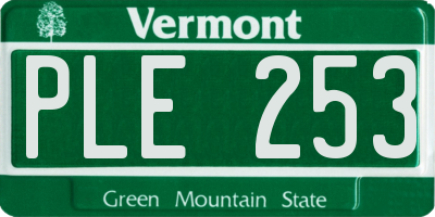 VT license plate PLE253