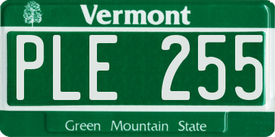 VT license plate PLE255