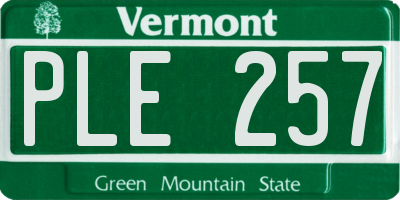 VT license plate PLE257