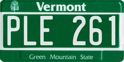 VT license plate PLE261