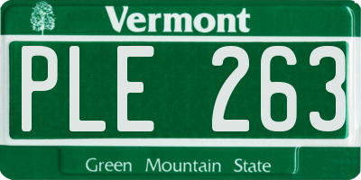 VT license plate PLE263
