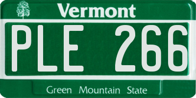 VT license plate PLE266