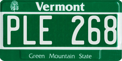 VT license plate PLE268