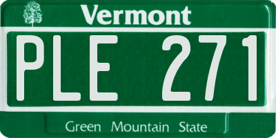 VT license plate PLE271