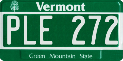 VT license plate PLE272