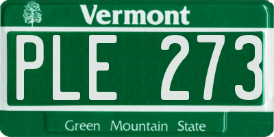 VT license plate PLE273