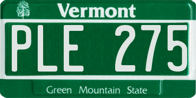 VT license plate PLE275