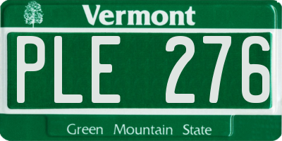 VT license plate PLE276
