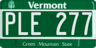 VT license plate PLE277