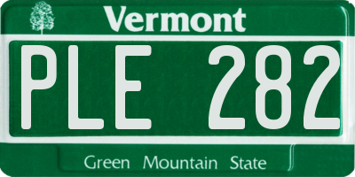 VT license plate PLE282