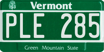 VT license plate PLE285