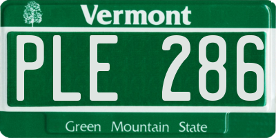 VT license plate PLE286