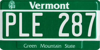 VT license plate PLE287
