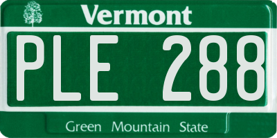 VT license plate PLE288