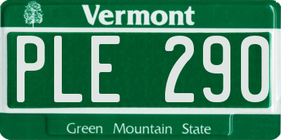 VT license plate PLE290