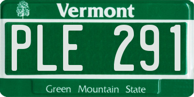VT license plate PLE291