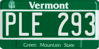 VT license plate PLE293