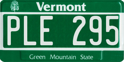 VT license plate PLE295